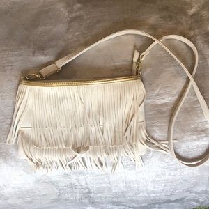 Steve Madden White Fringe Crossbody